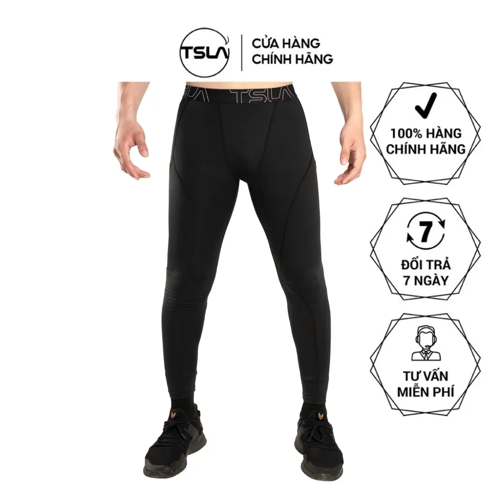 Ảnh Quần legging giữ nhiệt nam TSLA lót lông cừu  nam co giãn tập gym thể thao chạy bộ bóng rổ TSL1009 1