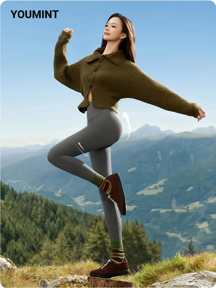 Ảnh Quần legging nữ cạp cao YOUMINT Gen bụng, nâng mông, co giãn 4 chiều 1
