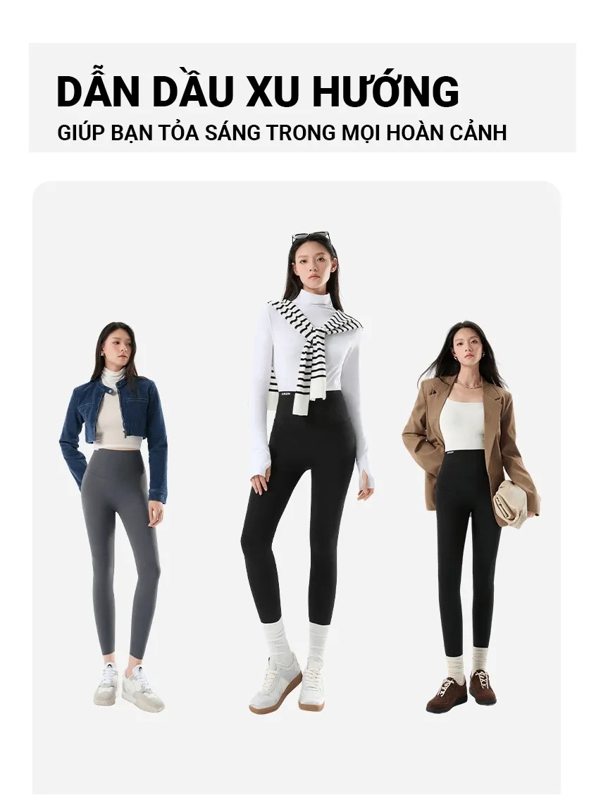 Ảnh Quần legging nữ cạp cao YOUMINT Gen bụng, nâng mông, co giãn 4 chiều 2