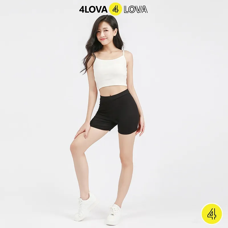 Ảnh Quần legging đùi 4LOVA nữ thun cạp cao biker lửng ngố đồ mặc nhà dáng ôm bó lưng thun bigsize tậpgym 1