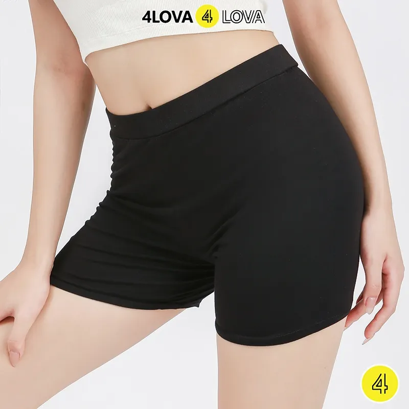 Ảnh Quần legging đùi 4LOVA nữ thun cạp cao biker lửng ngố đồ mặc nhà dáng ôm bó lưng thun bigsize tậpgym 2