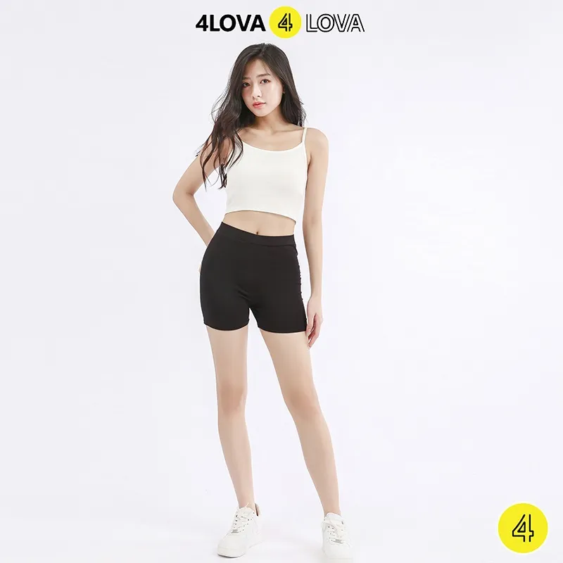 Ảnh Quần legging đùi 4LOVA nữ thun cạp cao biker lửng ngố đồ mặc nhà dáng ôm bó lưng thun bigsize tậpgym 3