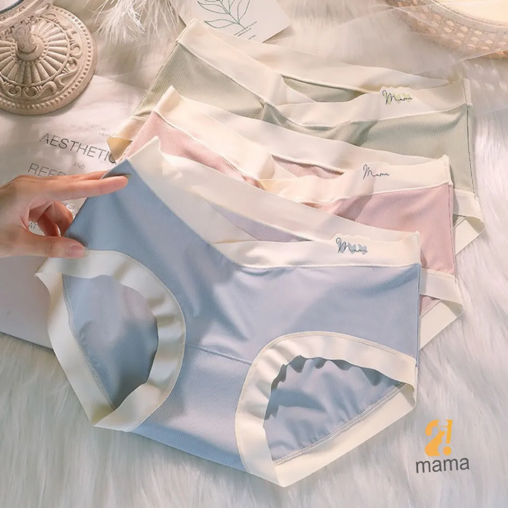 Ảnh Quần lót bầu Thun tăm lạnh cạp chéo 2mama, bigsize sau sinh tránh chạm vết mổ đáy kháng khuẩn 2