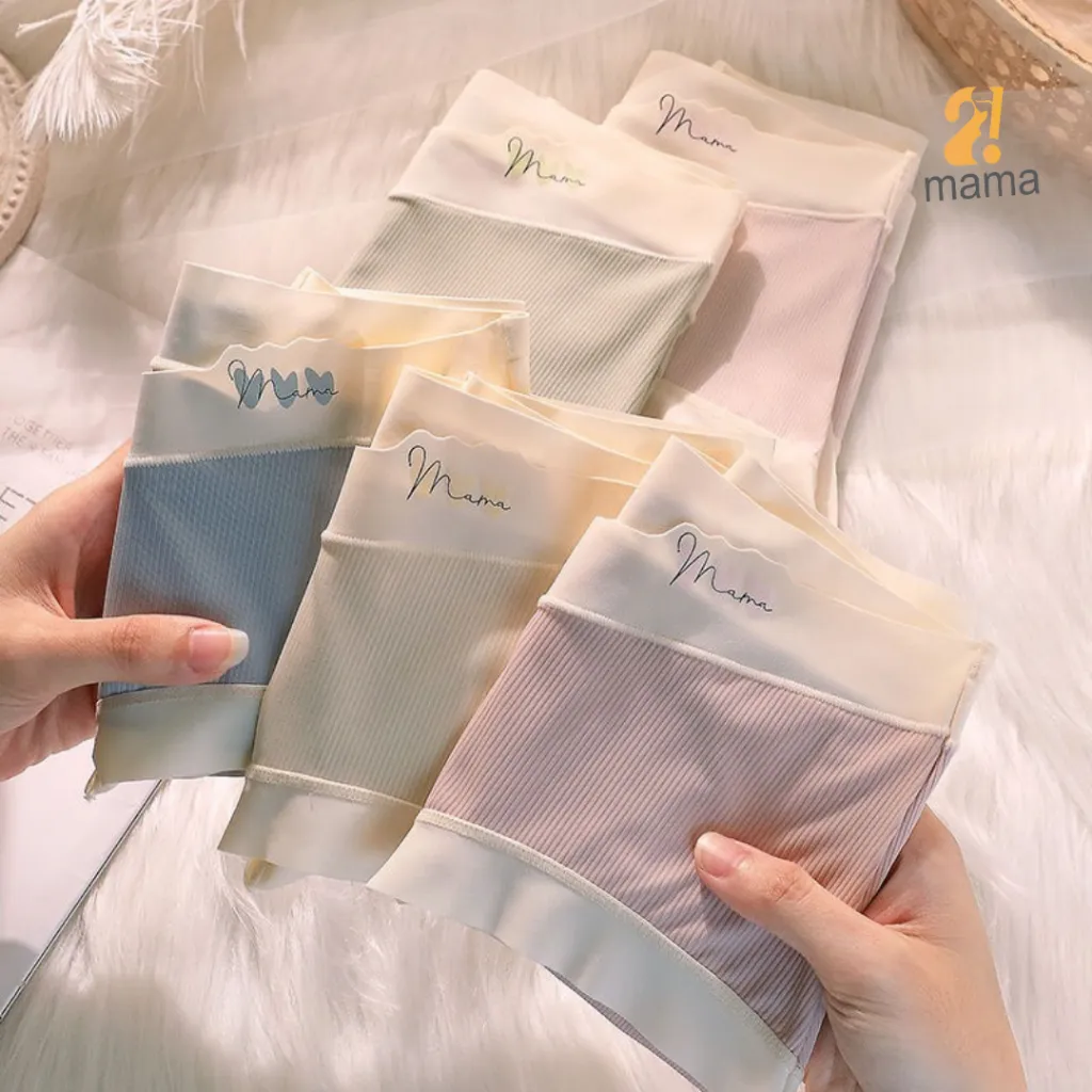 Ảnh Quần lót bầu Thun tăm lạnh cạp chéo 2mama, bigsize sau sinh tránh chạm vết mổ đáy kháng khuẩn 4
