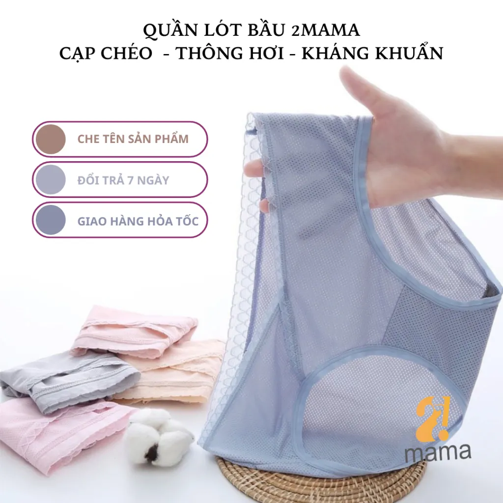 Ảnh Quần lót bầu và sau sinh 2MAMA cạp chéo kháng khuẩn bigsize 9090 V88 2