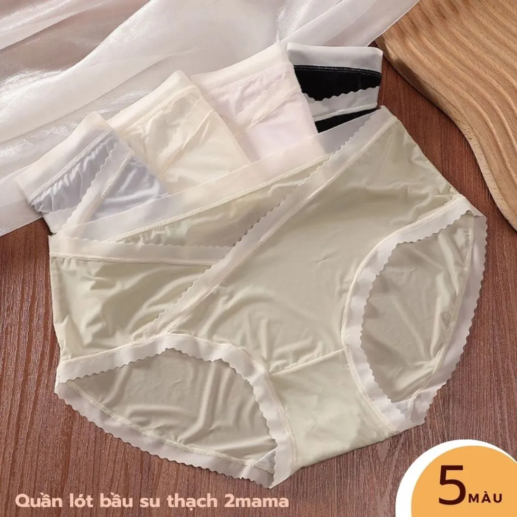 Ảnh Quần lót bầu và sau sinh 2mama chất liệu Su Thạch cao cấp, cạp chéo tránh chạm vết mổ bigsize đũng sáng màu 1