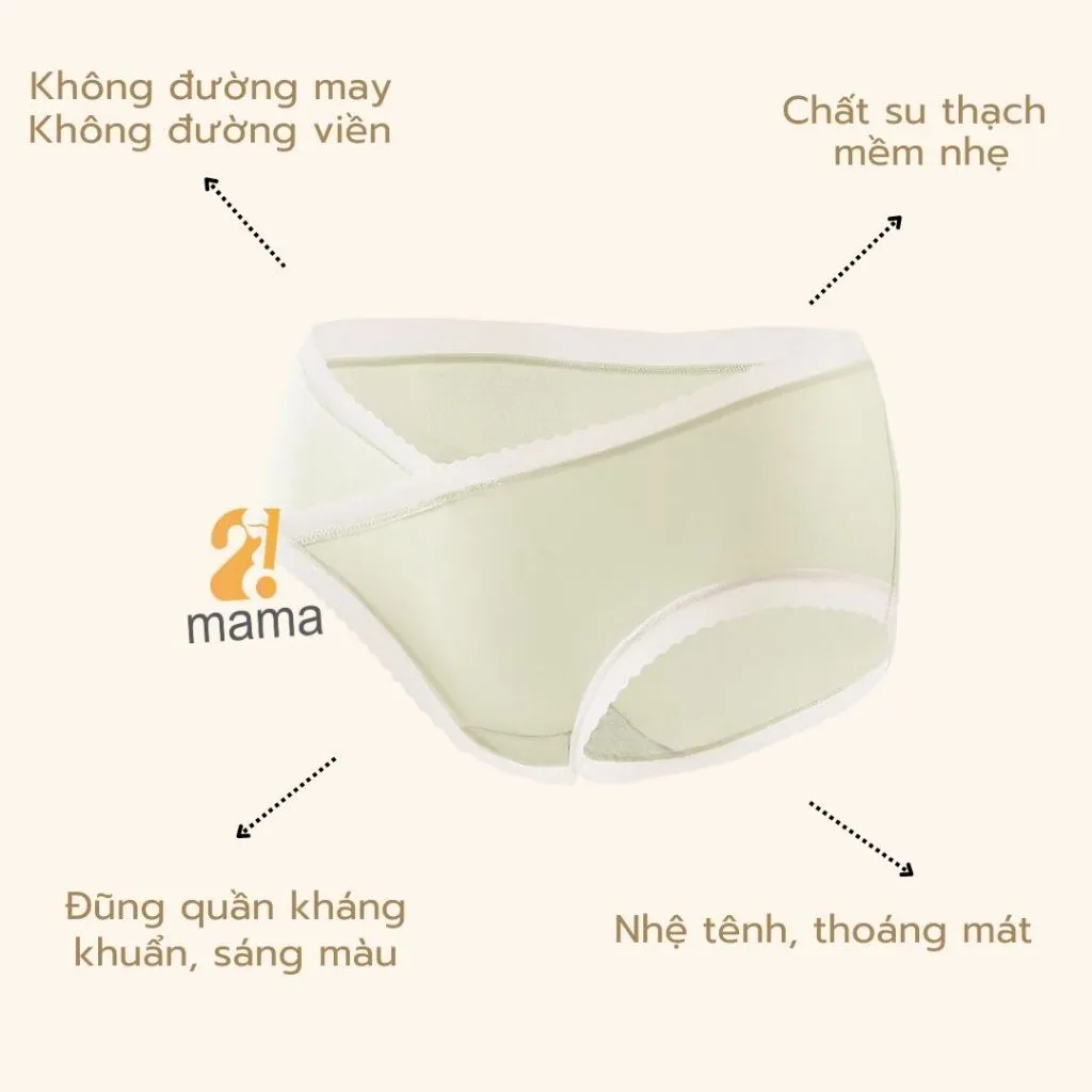 Ảnh Quần lót bầu và sau sinh 2mama chất liệu Su Thạch cao cấp, cạp chéo tránh chạm vết mổ bigsize đũng sáng màu 3