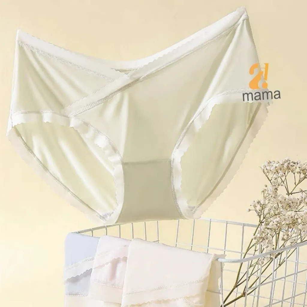 Ảnh Quần lót bầu và sau sinh 2mama chất liệu Su Thạch cao cấp, cạp chéo tránh chạm vết mổ bigsize đũng sáng màu 4