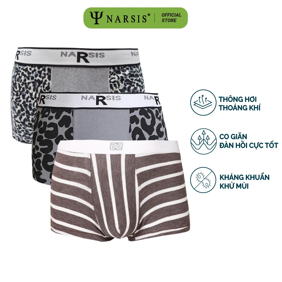 Ảnh Quần Lót Boxer Nam Narsis F9021, Chất Cotton, Co Giãn 4 Chiều, Êm Mềm, Thoáng Khí, 3 Màu Thời Trang 1