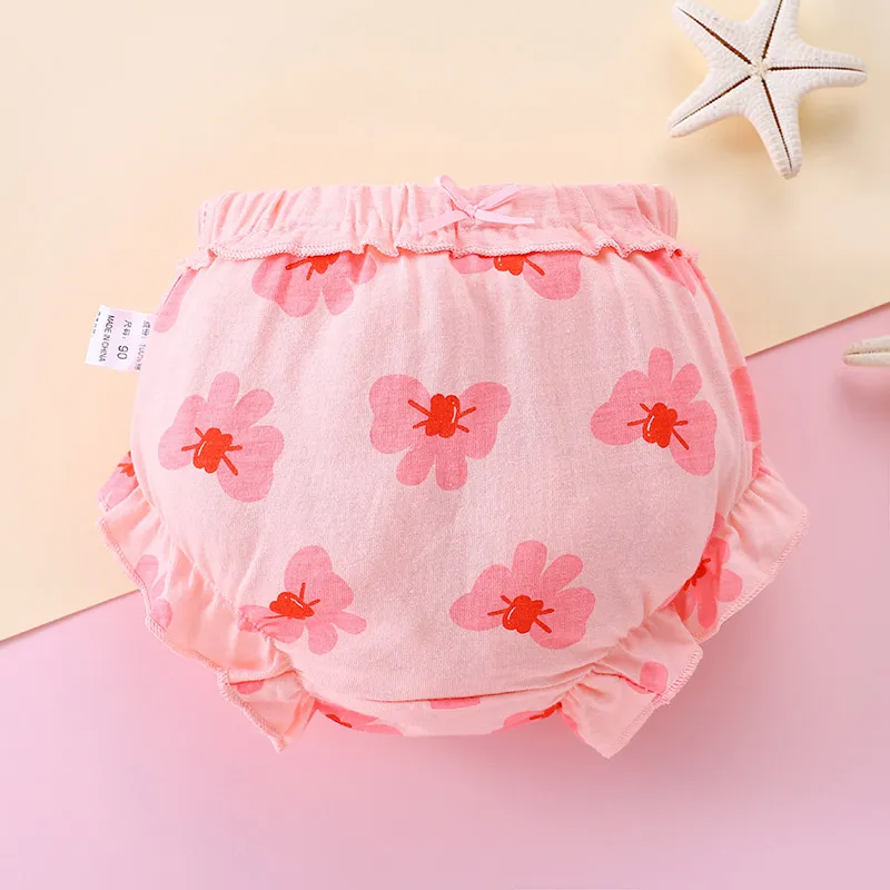 Ảnh Quần lót cotton nguyên chất LUCKY BIG CAT hình tam giác xinh xắn cho bé gái 0-4 tuổi 3