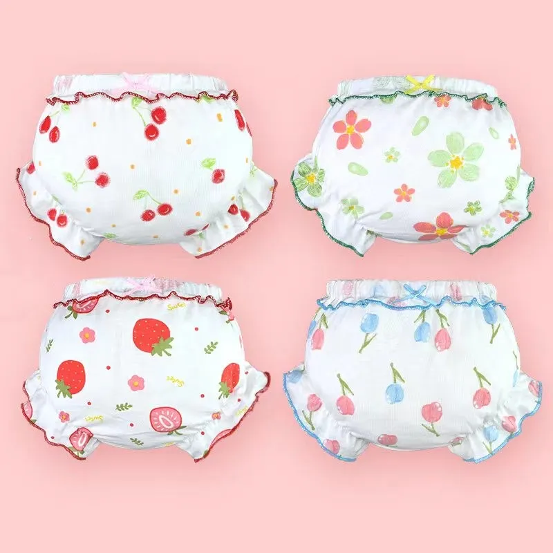 Ảnh Quần lót LUCKY BIG CAT 100% cotton xinh xắn cho bé gái 0-3 tuổi 1
