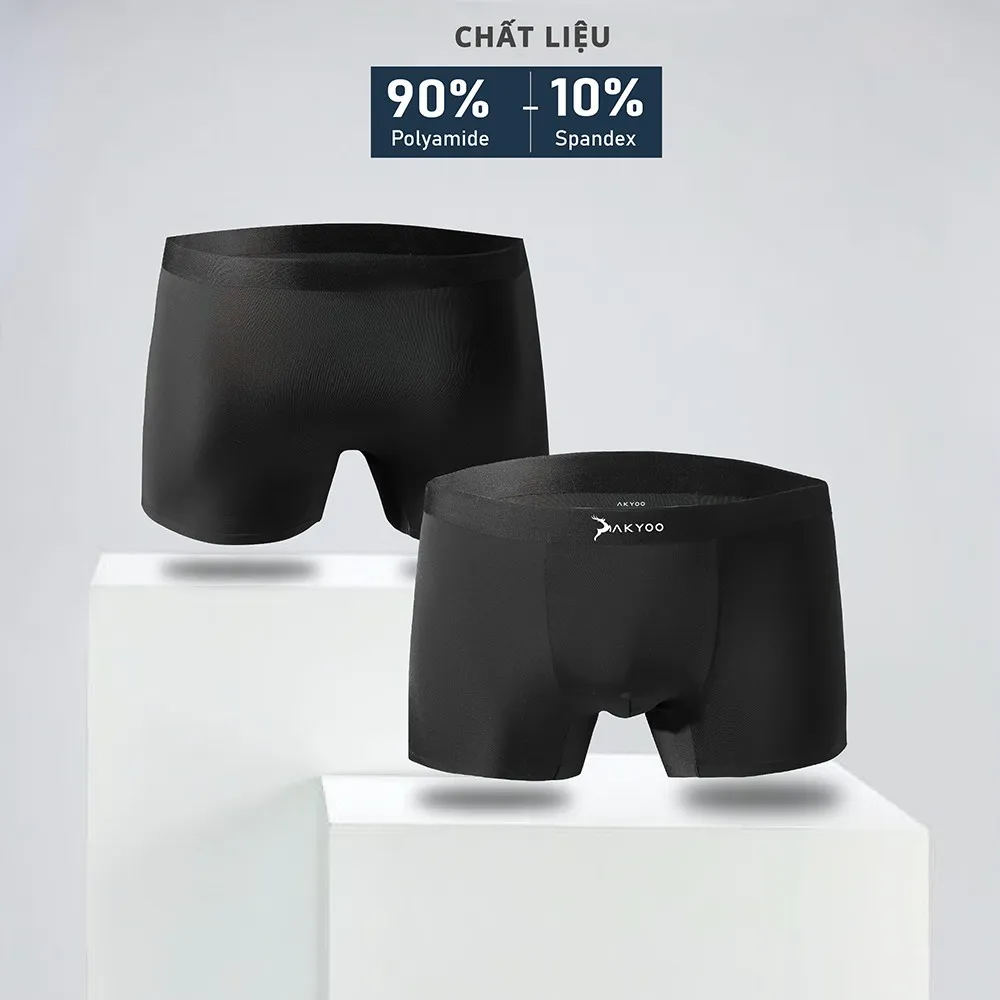 Ảnh Quần Lót Nam Boxer Bigsize Size XL Đến 6XL AKYOO ,Mỏng Nhẹ Co Giãn Thoải Mái Thông Thoáng-SIP BX DEN-GHI-NHAT-XAM-XANH 2