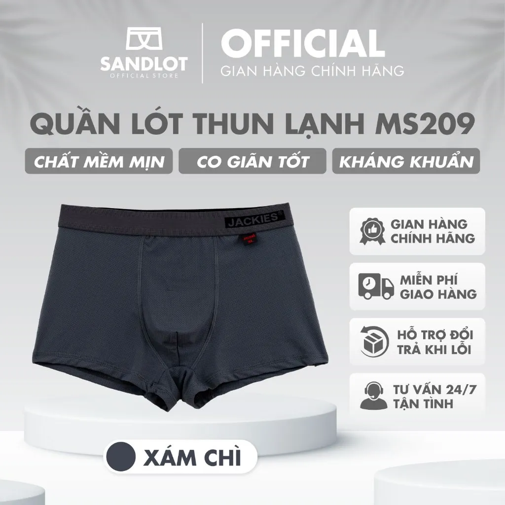Ảnh Quần Lót Nam Boxer Jackies Cao Cấp, Form Dáng Cực Chuẩn, Vải Lạnh Lưới Mát Lạnh, Ôm Thon Gọn MS209 3