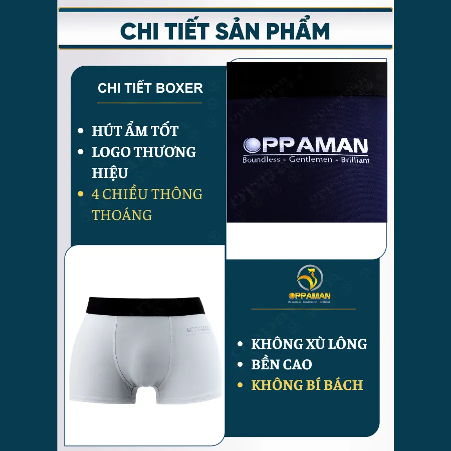 Ảnh Quần lót nam boxer thun lạnh quần boxer nam sịp đùi nam quần sịp co giãn thoáng mát  OX1 OPPAMAN 3