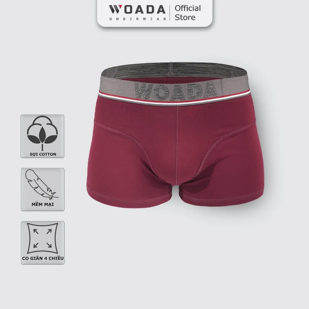 Ảnh Quần Lót Nam Dáng Trunk Chất Liệu Cotton Kháng Khuẩn Thương Hiệu WOADA LK014 4