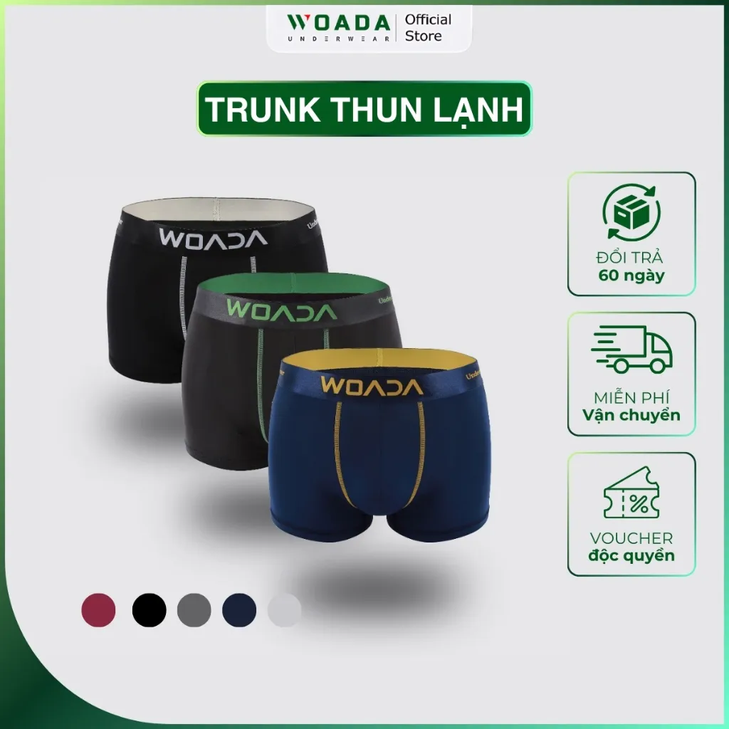 Ảnh Quần Lót Nam Dáng Trunk Chất Liệu Thun Lạnh 4 Chiều Kháng Khuẩn Thương Hiệu WOADA LK115 1
