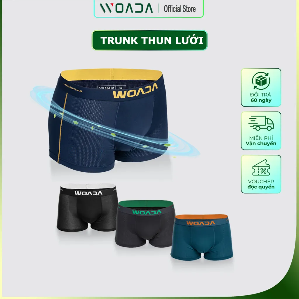 Ảnh Quần Lót Nam Dáng Trunk Chất Liệu Thun Lạnh Kháng Khuẩn Thương Hiệu WOADA LK118 1