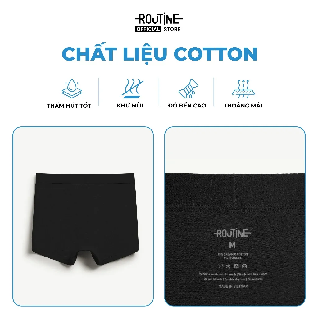 Ảnh Quần Lót Nam Organic Cotton Trơn Form Boxer - Routine 10F24UND001C 2