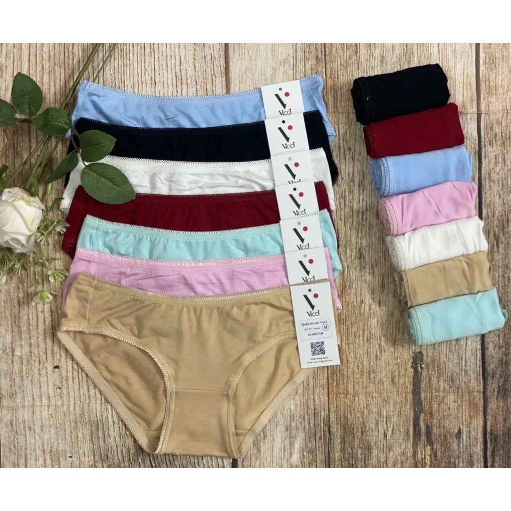 Ảnh Quần lót nữ cotton cao cấp Vicci 102 mềm mại, êm ái, kháng khuẩn khử mùi màu Đỏ đô 2