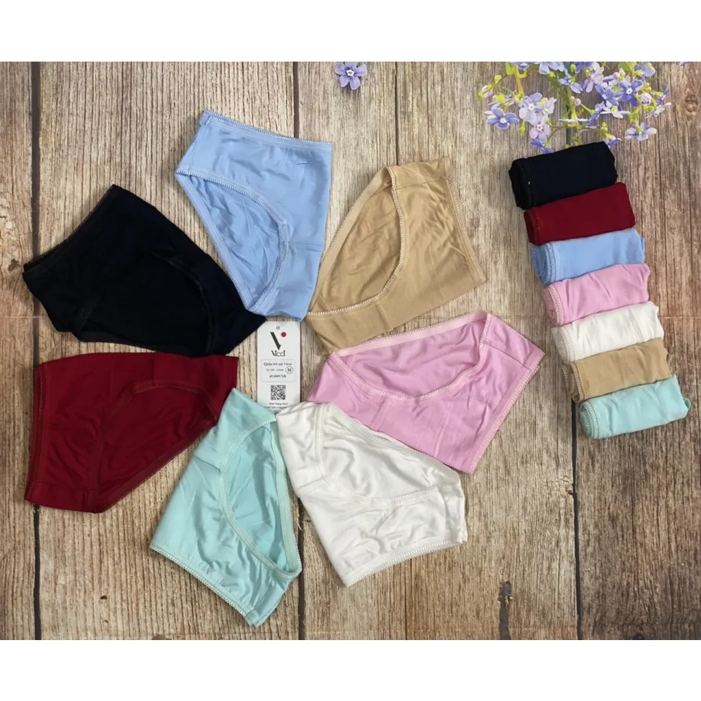 Ảnh Quần lót nữ cotton cao cấp Vicci 102 mềm mại, êm ái, kháng khuẩn khử mùi màu Đỏ đô 3