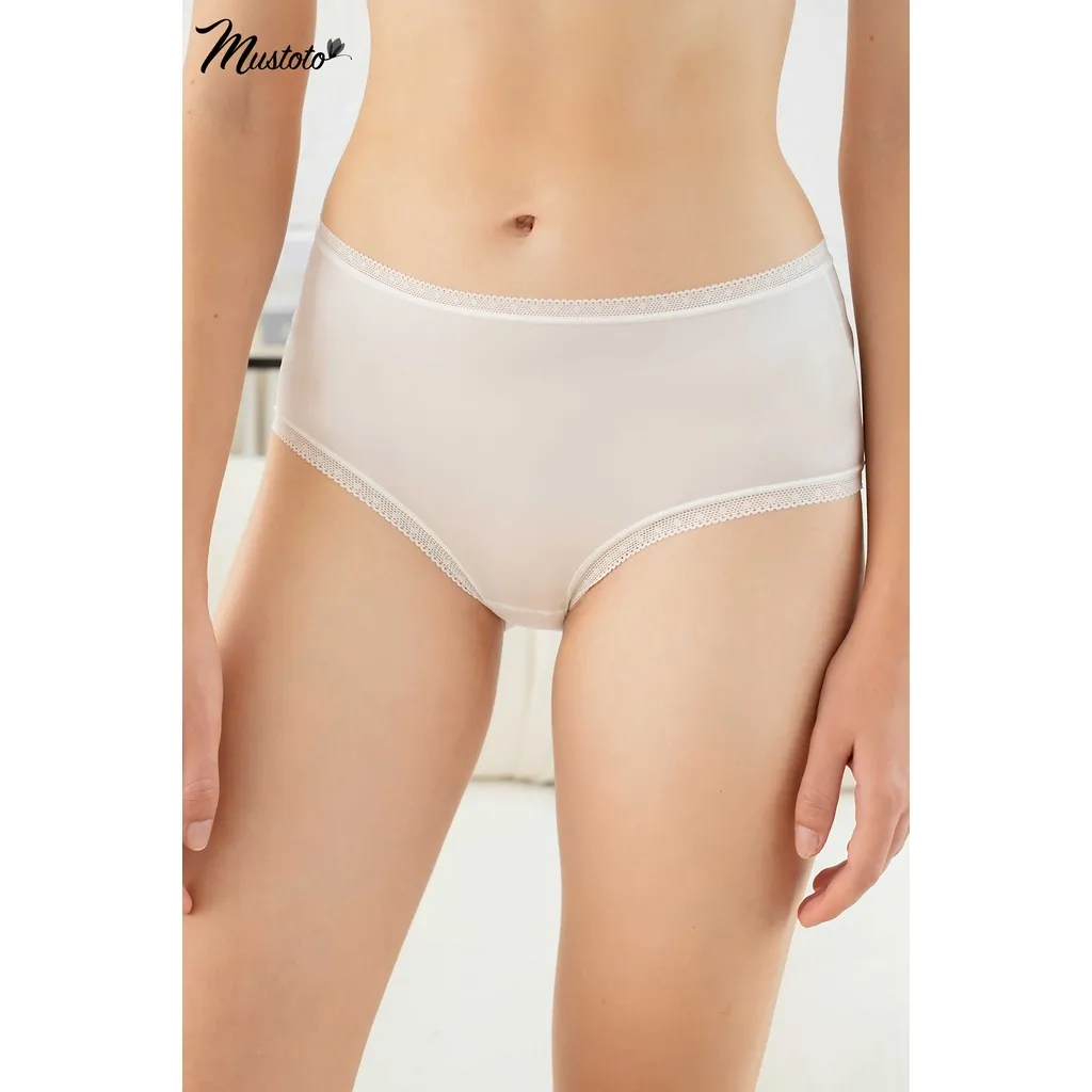 Ảnh Quần Lót Nữ Mustoto Lưng Cao Viền Ren Mềm Mịn Siêu Thoải Mái (MQ31) 3