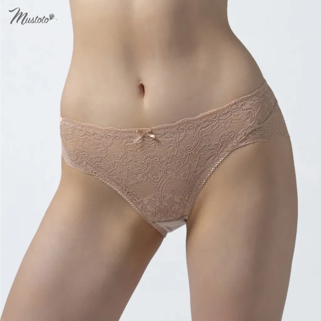 Ảnh Quần Lót Nữ Mustoto Ren Phối Lưới Lưng Thấp Thoải Mái Sexy (MQ34) 1