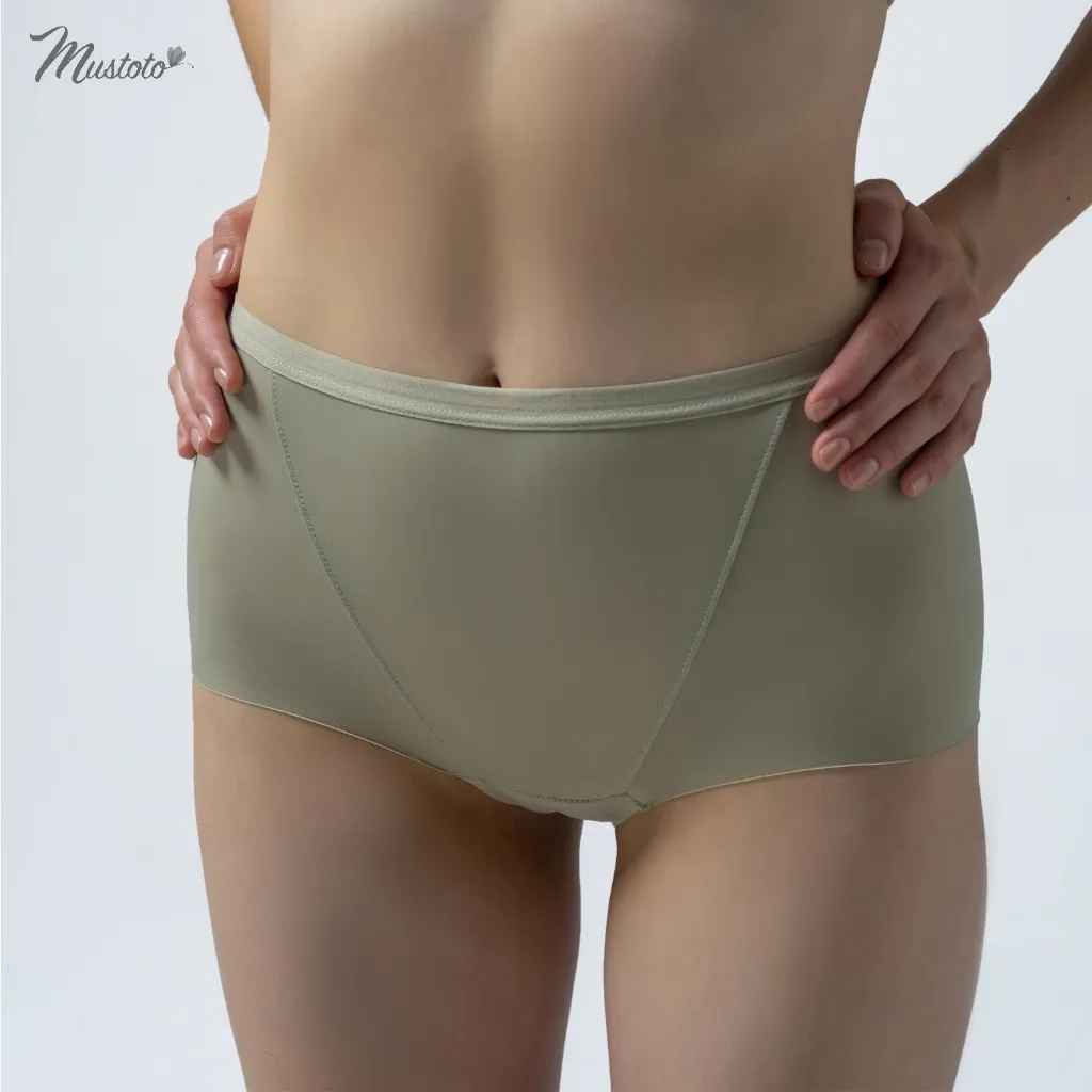 Ảnh Quần Lót Nữ Mustoto Trơn Mỏng Lưng Cao Ôm Bụng Thoải Mái Anise (MQ09) 1