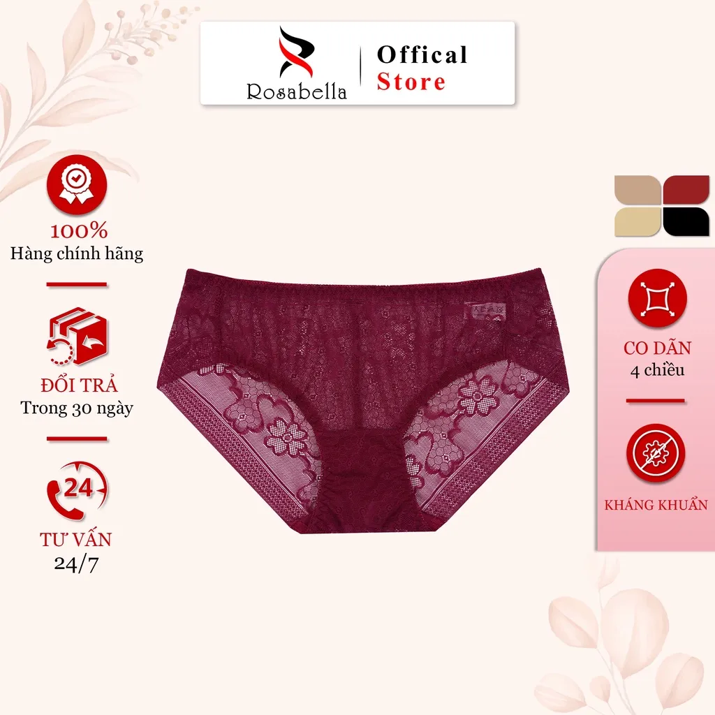 Ảnh Quần Lót Nữ Phối Ren ROSABELLA Chất Liệu Cao Cấp Không Kích Ứng Thiết Kế Cạp Trung Ôm Mông RS26 3