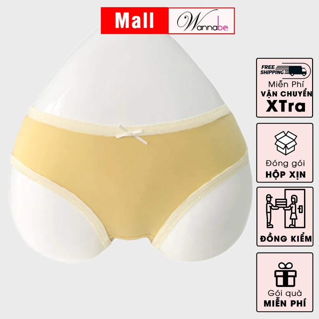 Ảnh Quần lót nữ thun cotton WANNABE quần chíp giá rẻ đơn giản dễ mua dễ mặc thoáng mát cả ngày QLC02 3