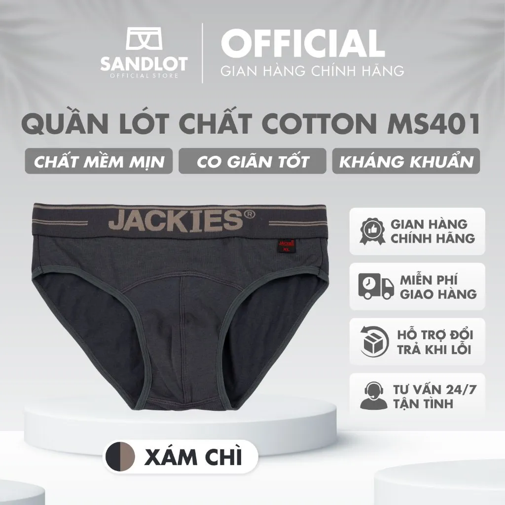 Ảnh Quần Lót Tam Giác Nam Jackies Cao Cấp, Chất Vải Cotton Mềm Mịn, Dày Dặn, Tạo Cảm Giác Mát Lạnh, Thoáng Khí MS401 3