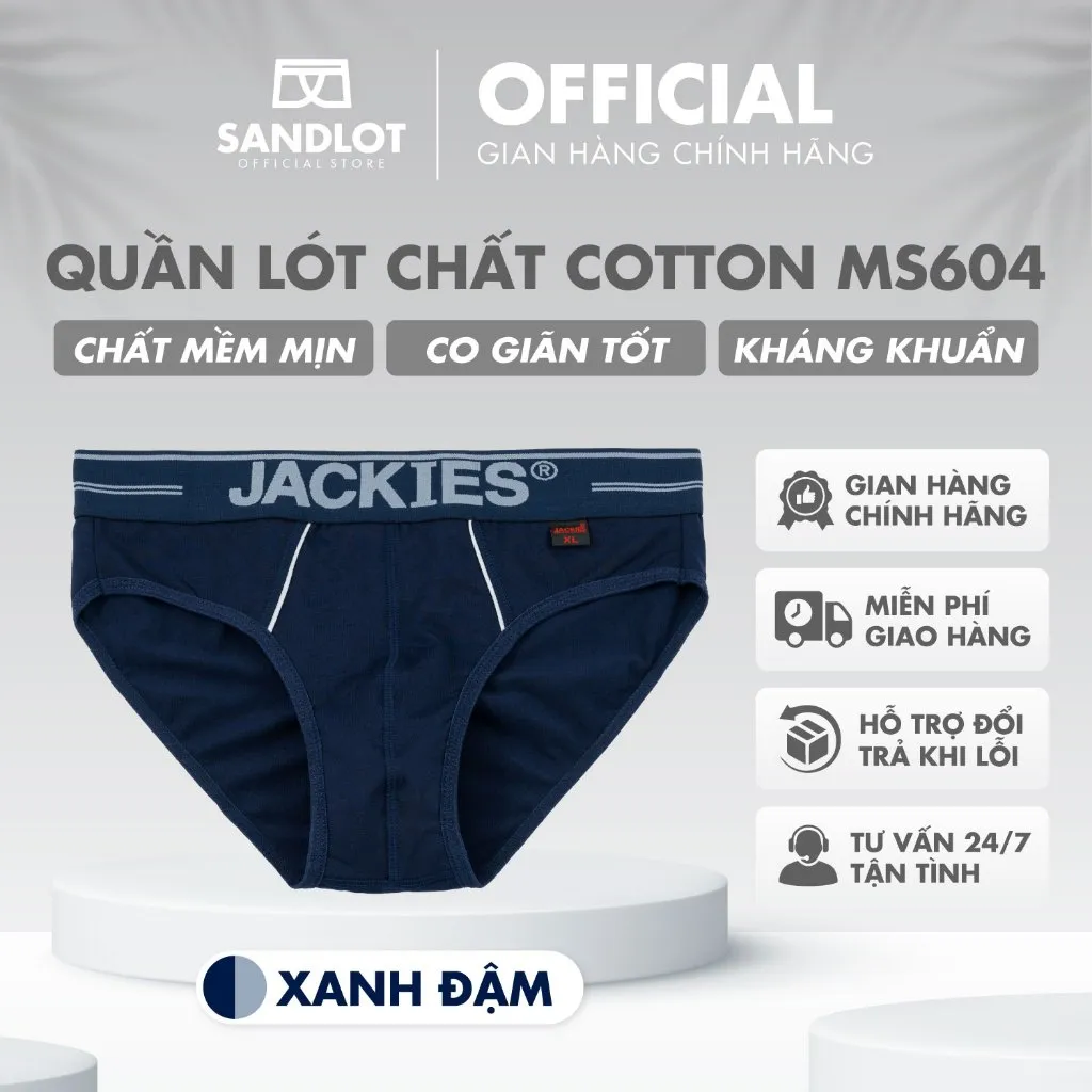 Ảnh Quần Lót Tam Giác Nam Jackies Cotton Dày Dặn Cao Cấp, Kiểu Dáng Bản To Mềm Mại, Thấm Hút Tốt, Phong Cách Trẻ Trung MS604 4