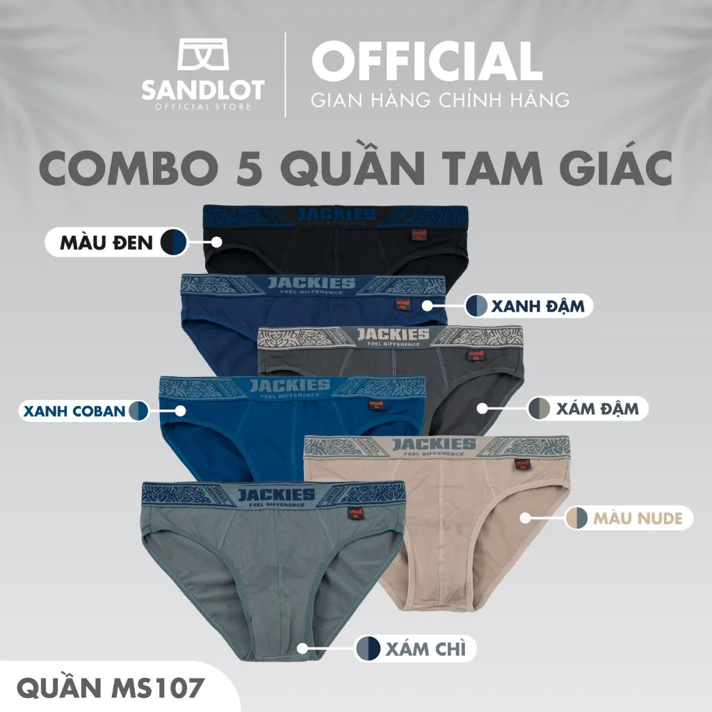 Ảnh Quần Lót Tam Giác Nam JACKIES, Chất Vải Cotton Co Giãn 4 chiều, Thấm Hút Mồ Hôi, Trẻ Trung MS107 1