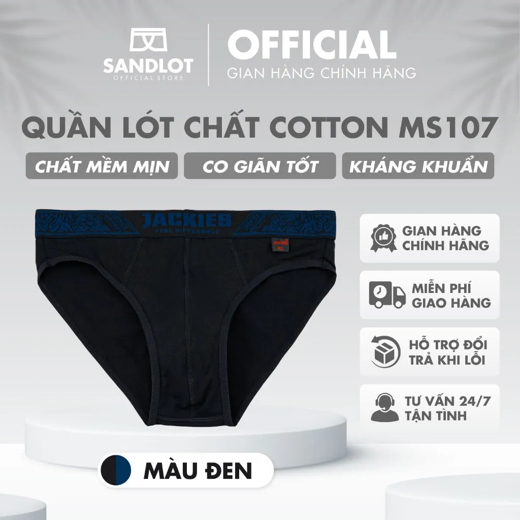 Ảnh Quần Lót Tam Giác Nam JACKIES, Chất Vải Cotton Co Giãn 4 chiều, Thấm Hút Mồ Hôi, Trẻ Trung MS107 2