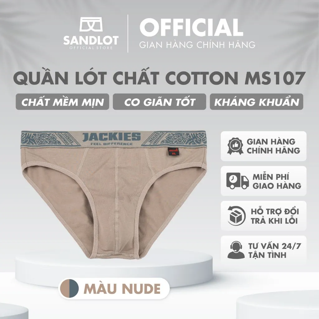 Ảnh Quần Lót Tam Giác Nam JACKIES, Chất Vải Cotton Co Giãn 4 chiều, Thấm Hút Mồ Hôi, Trẻ Trung MS107 3