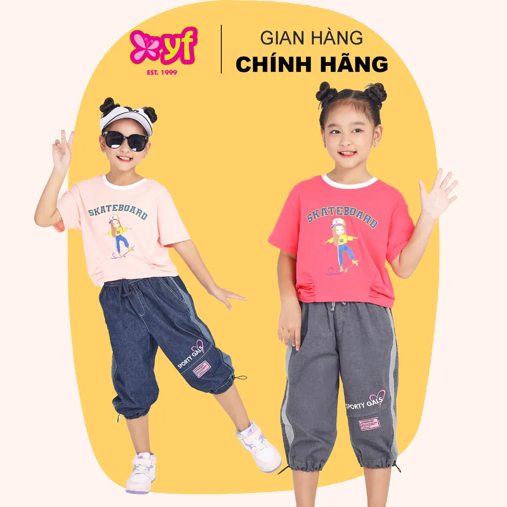 Ảnh Quần Lửng Jean Lưng Thun Ống Túm Cho Bé Gái Từ 18-55 KG Jean Wash Mềm Mại Thoải Mái YQX025-2 3