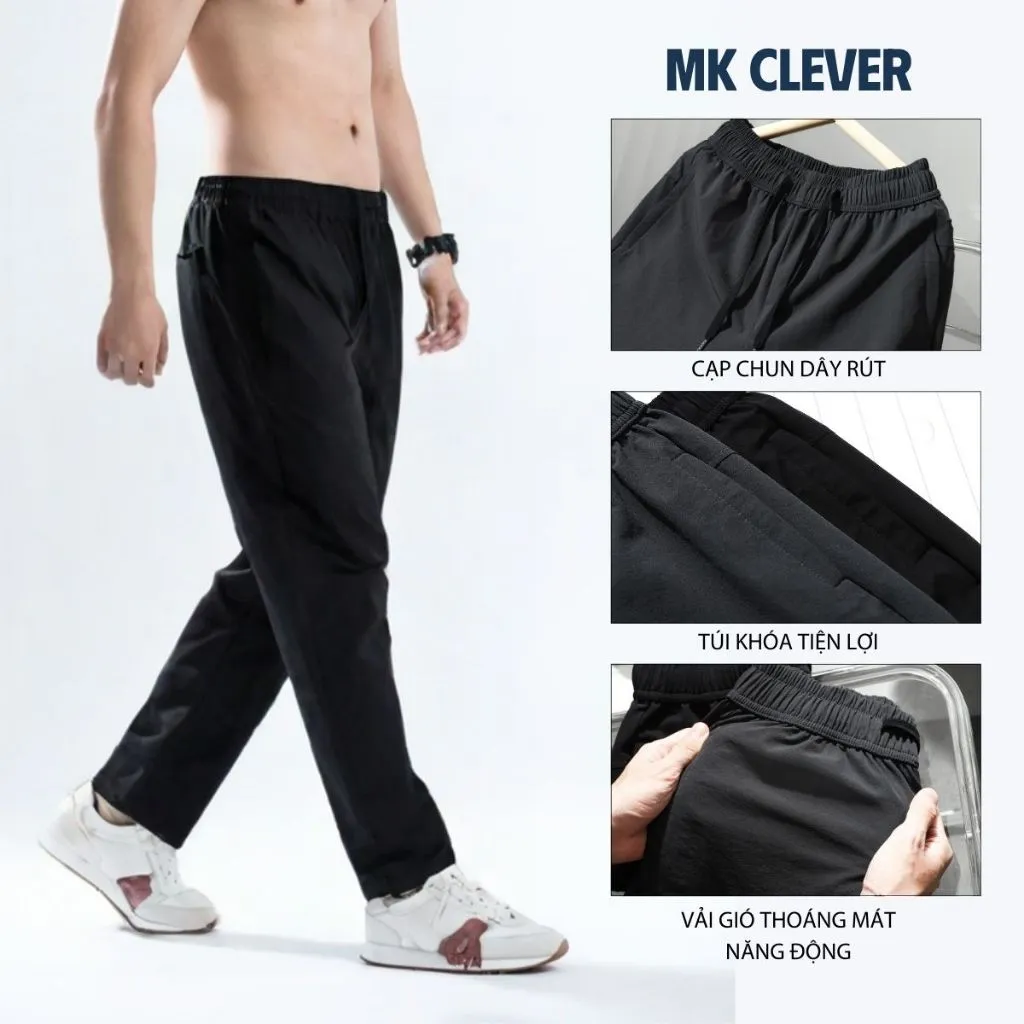 Ảnh Quần Nam Dài Coolwind MKCLEVER Chất liệu gió, co giãn tốt, thoáng khí, dáng suông thể thao, vận động thoải mái 3