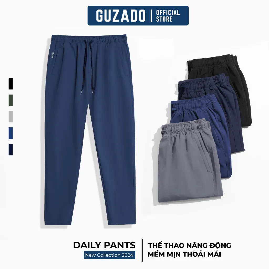 Ảnh Quần Nam GUZADO chất liệu gió, dáng suông thể thao, vận động thoải mái GDC01 1