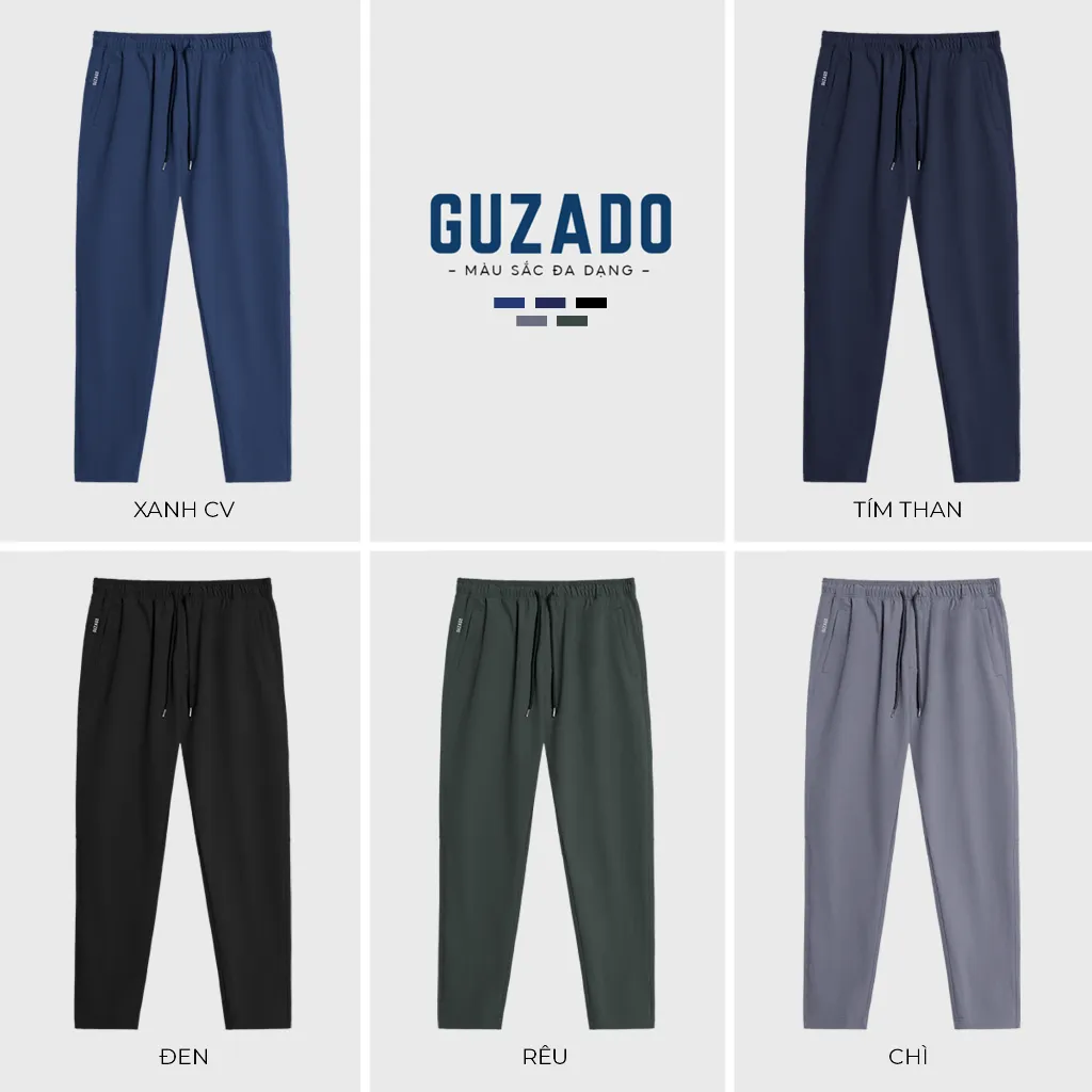 Ảnh Quần Nam GUZADO chất liệu gió, dáng suông thể thao, vận động thoải mái GDC01 2