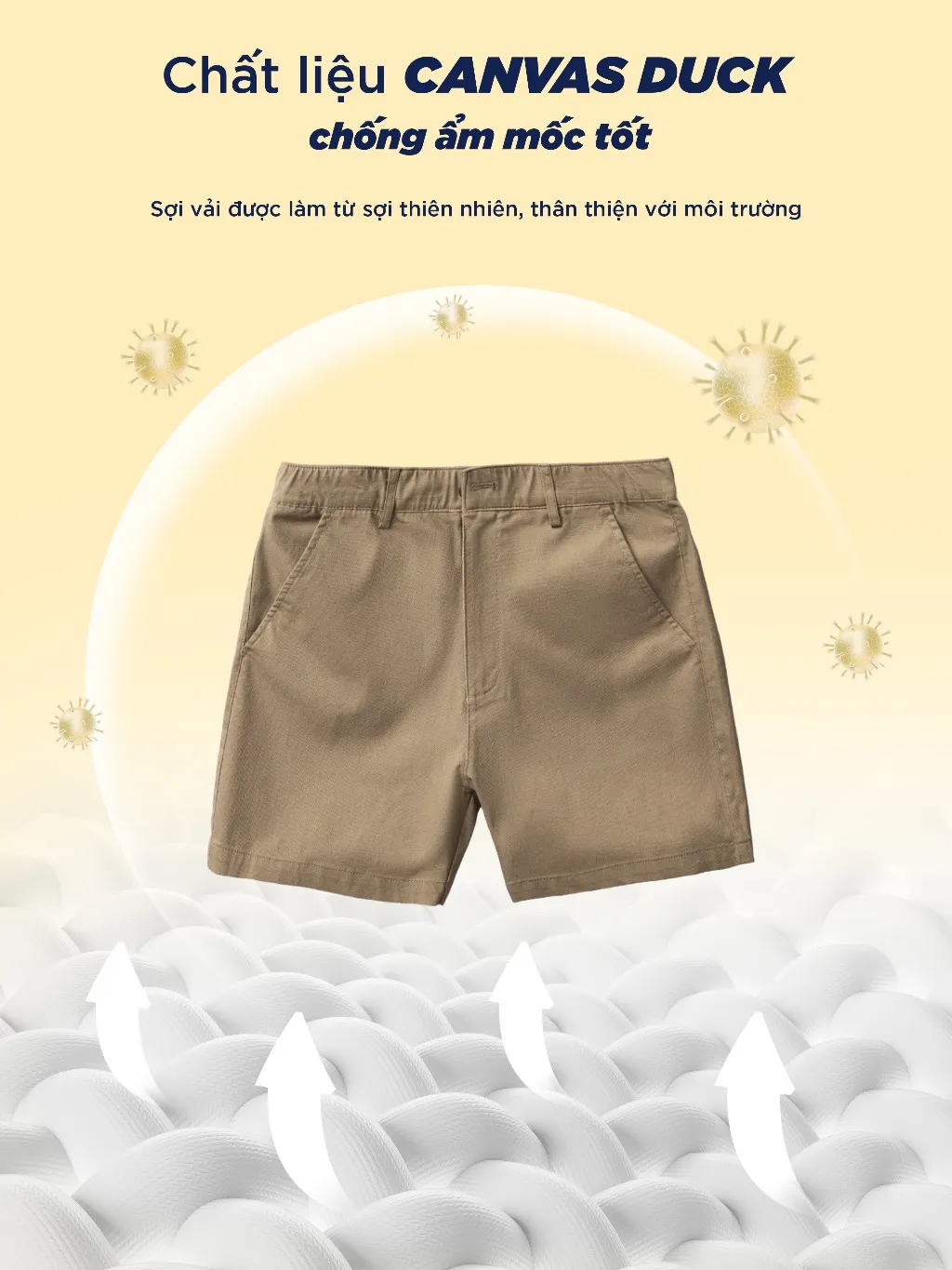 Ảnh Quần nam Short Short form chữ A vải Canvas Duck dày dặn, trẻ trung, chuẩn form - HUSSIO 2