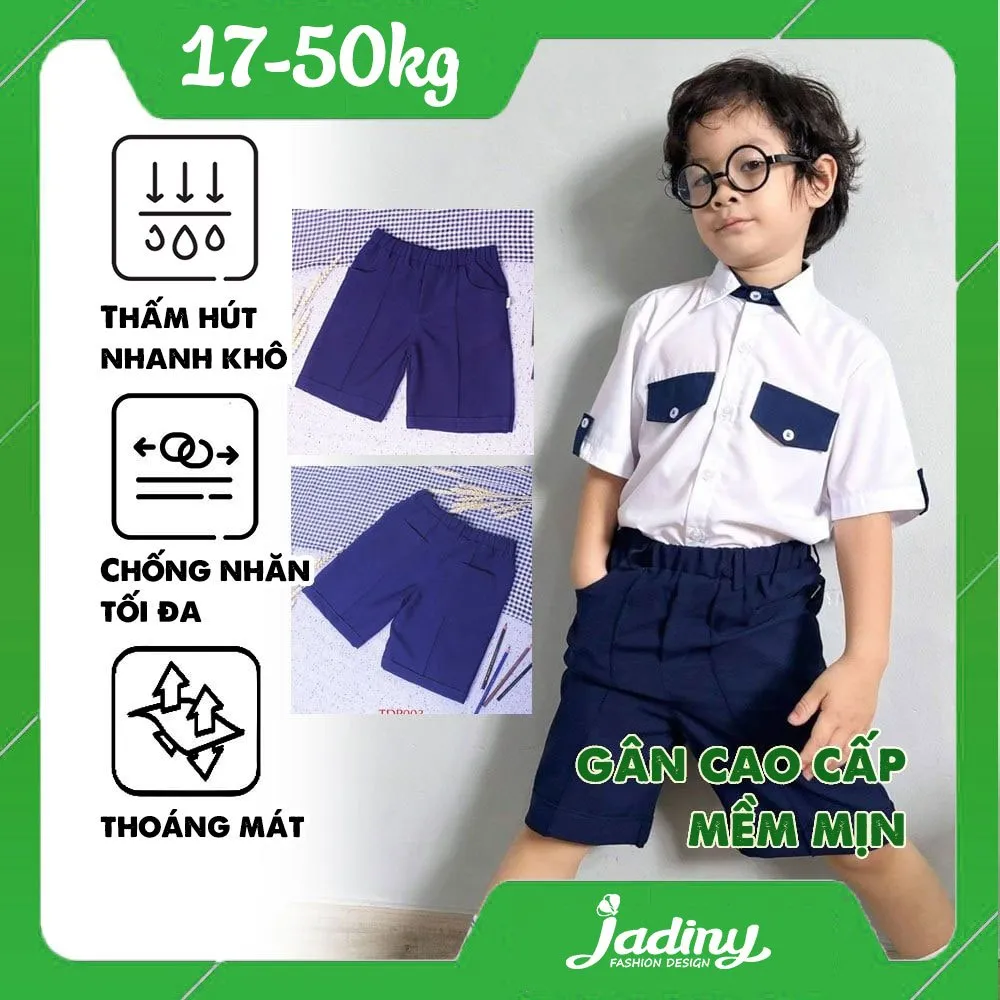 Ảnh Quần ngắn cho bé trai đi học cấp 1,2, thấm hút mồ hôi, thoải mái vận động, thoáng mát Jadiny 1