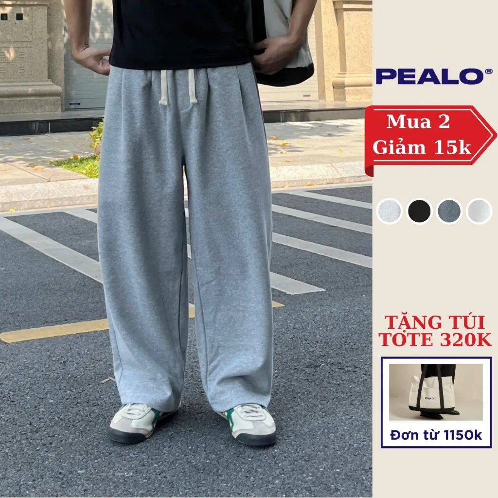 Ảnh Quần nỉ 2 da PEALO ống rộng chất liệu cao cấp 1