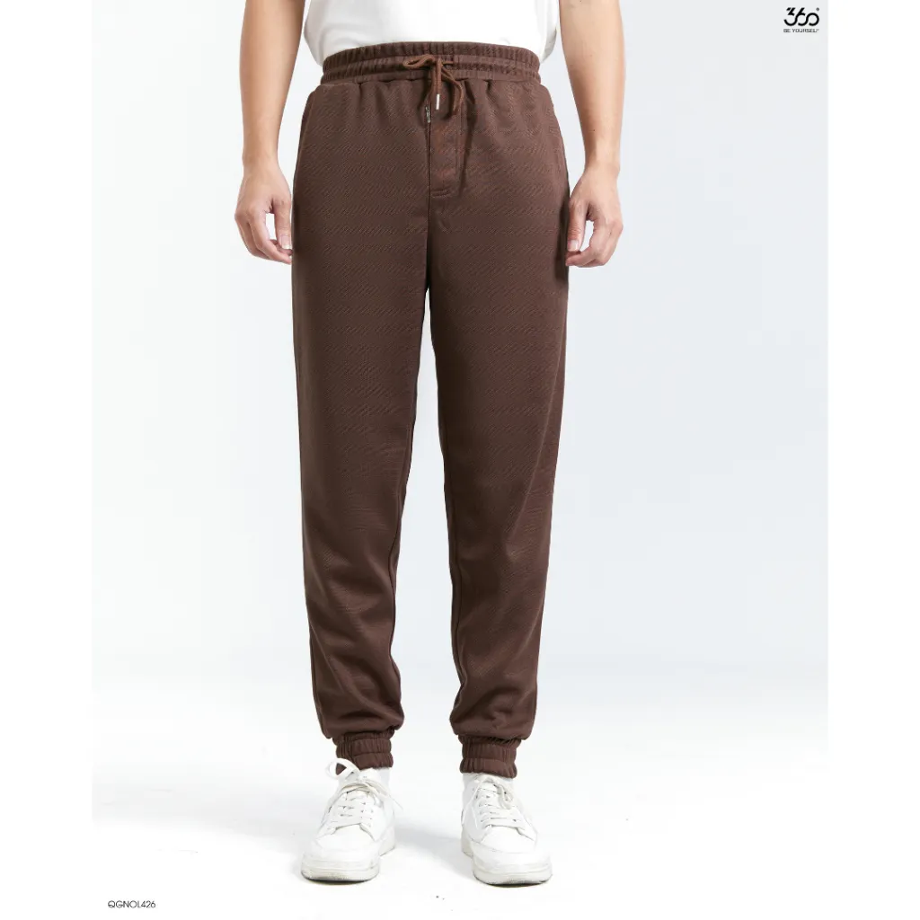 Ảnh Quần nỉ nam mùa đông jogger cạp chun dây rút 360 Boutique bộ nỉ nam thể thao thu đông chất liệu texture - QGNOL426 3