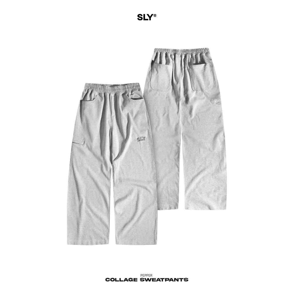 Ảnh Quần Nỉ ống rộng SLY Collage màu Xám tiêu | Đen 2