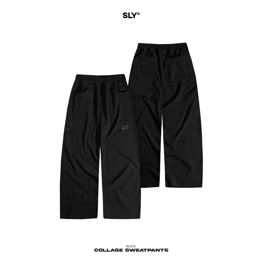 Ảnh Quần Nỉ ống rộng SLY Collage màu Xám tiêu | Đen 3