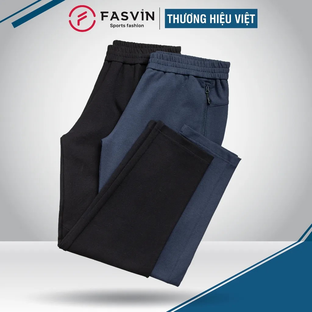 Ảnh Quần Nỉ Xốp Nam Big Size Ống Suông Fasvin DT24203.HN Từ 80 Đến 120kg Vải Nỉ Mềm Mại Có Độ Dày Vừa Phải 1