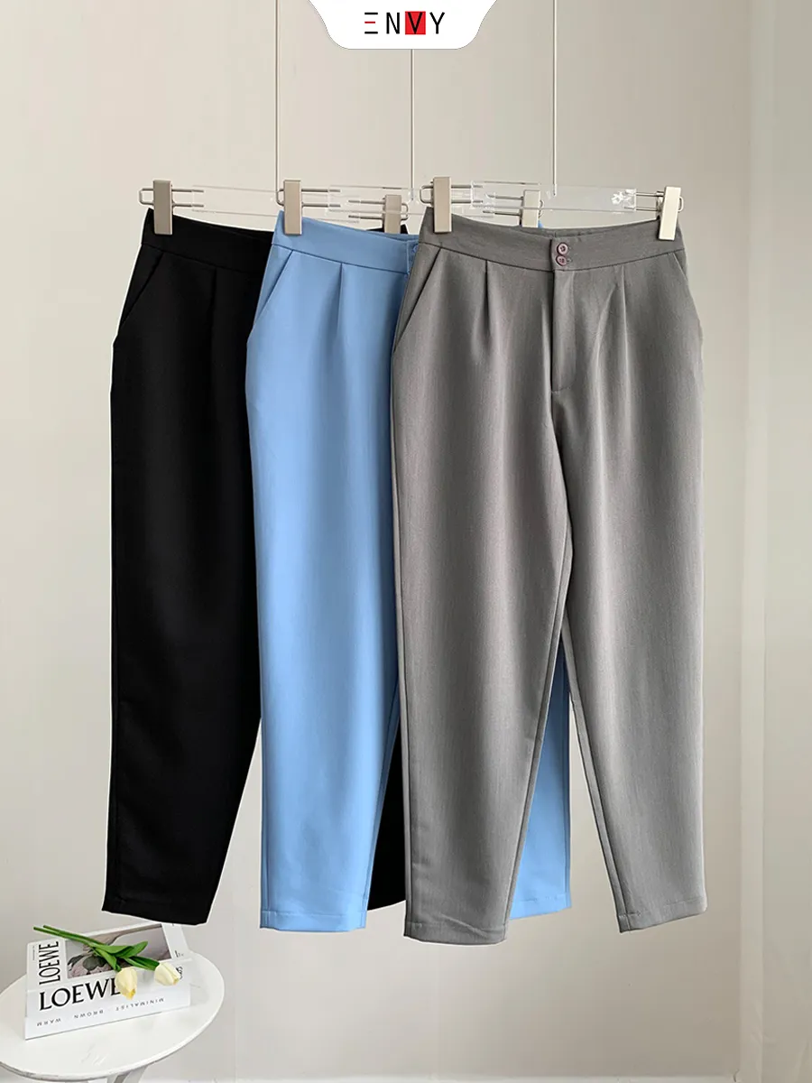 Ảnh Quần nữ Baggy Cotton ENVY (Nút gài, lưng vải) - QK0090 1