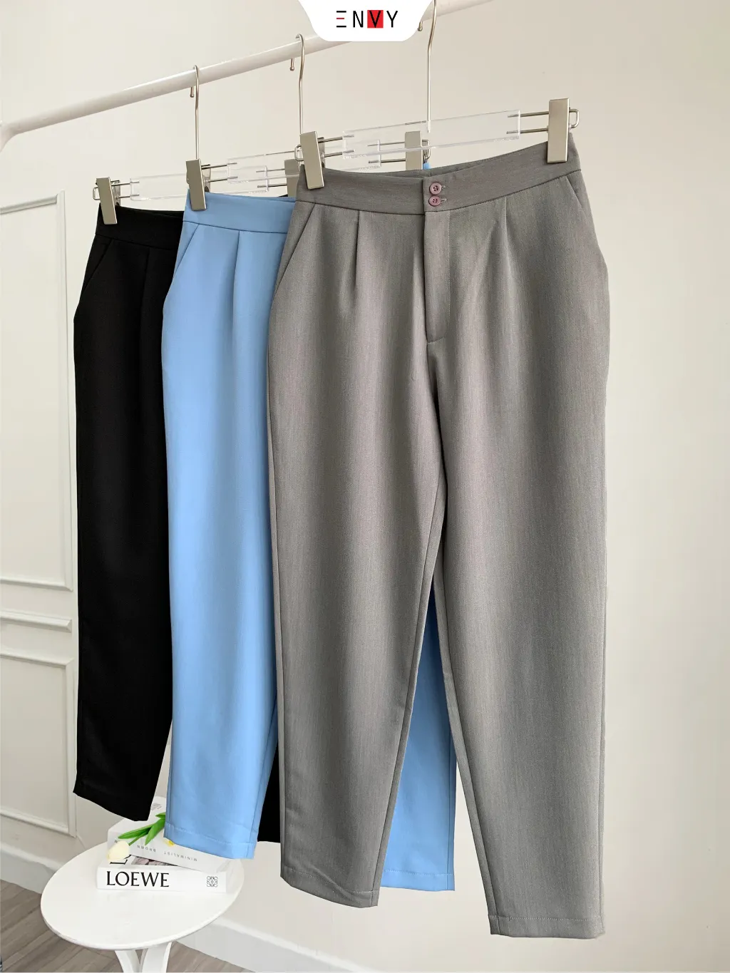 Ảnh Quần nữ Baggy Cotton ENVY (Nút gài, lưng vải) - QK0090 4