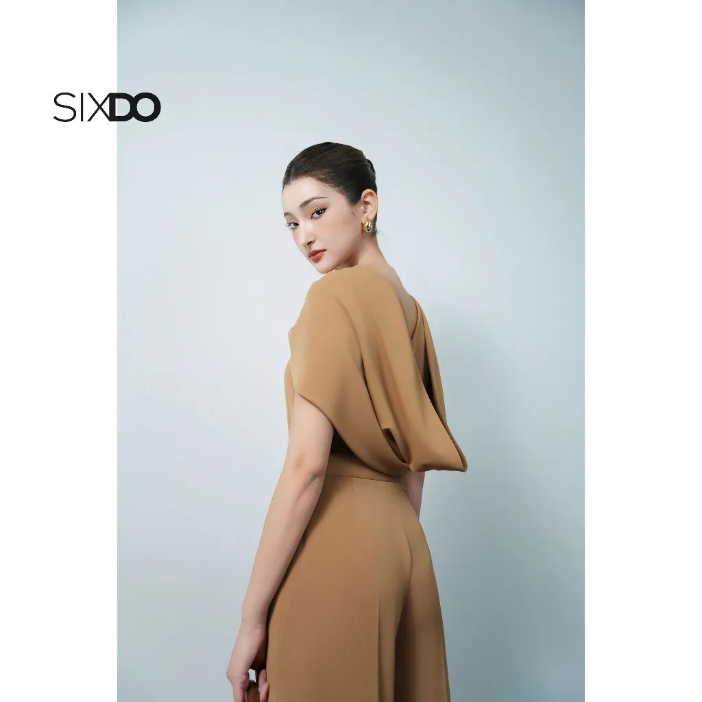 Ảnh Quần nữ nâu công sở SIXDO (Light Brown Silk Loose Pants) 2