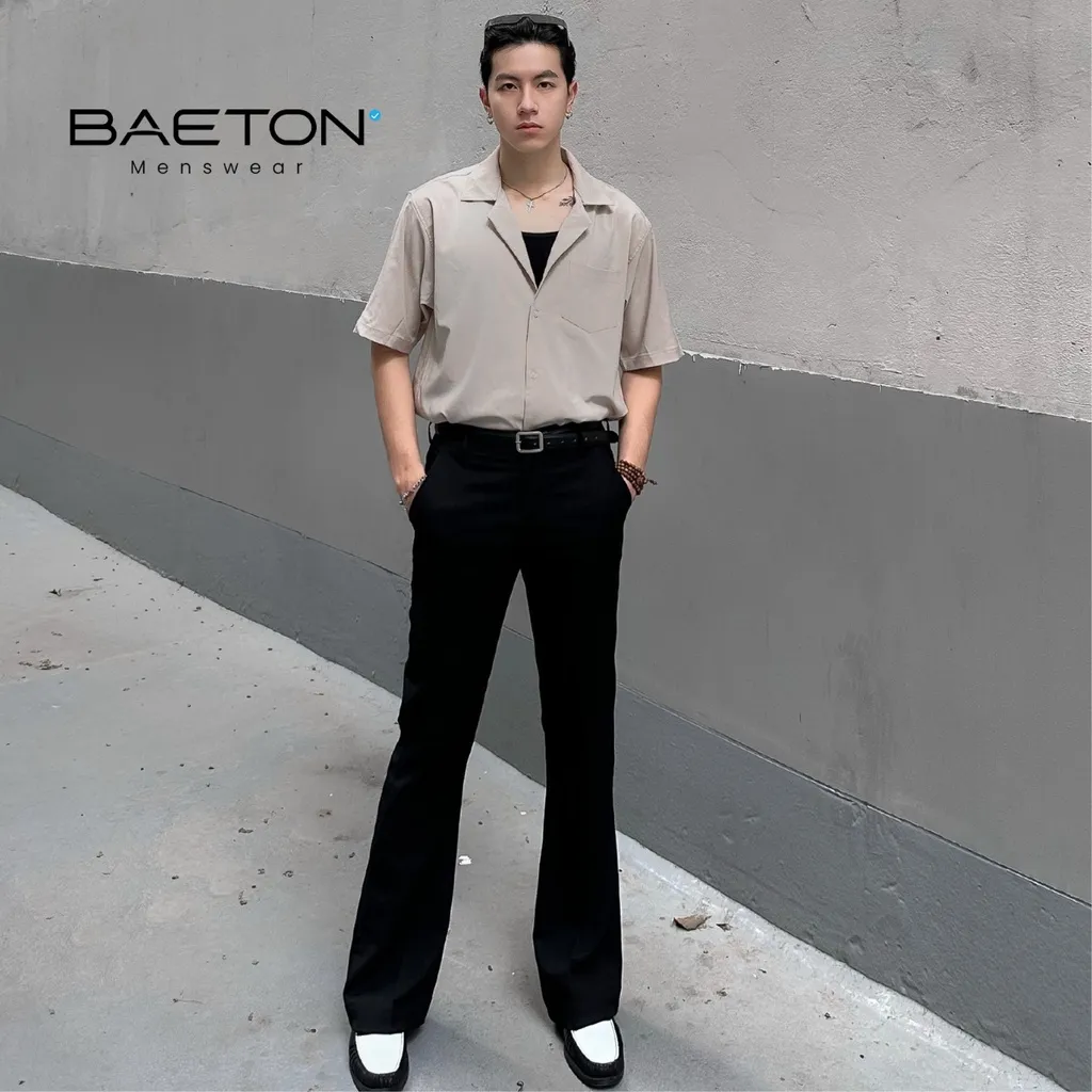 Ảnh Quần ống loe More cao cấp lên dáng chuẩn, ống loe vừa phải sang trọng cá tính thương hiệu BAETON -A04 4