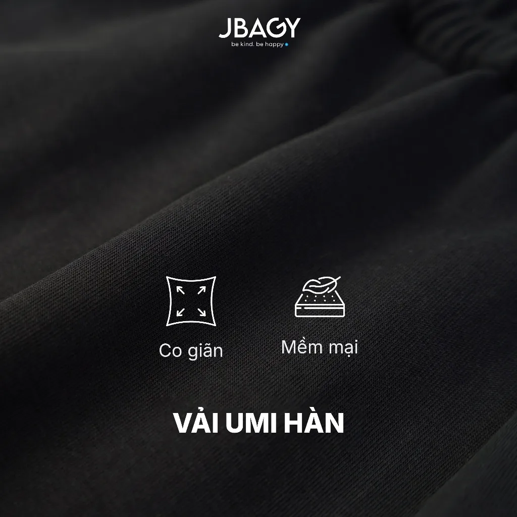 Ảnh Quần ống rộng cạp chun JBAGY cho nam nữ, ống rộng, màu đen chất thun co giãn dầy dặn đứng form JD0109 4